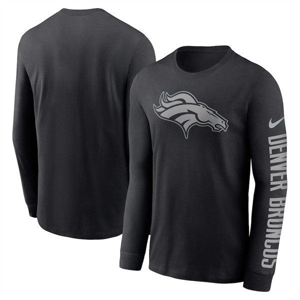Men's Denver Broncos Black Long Sleeve T-Shirt